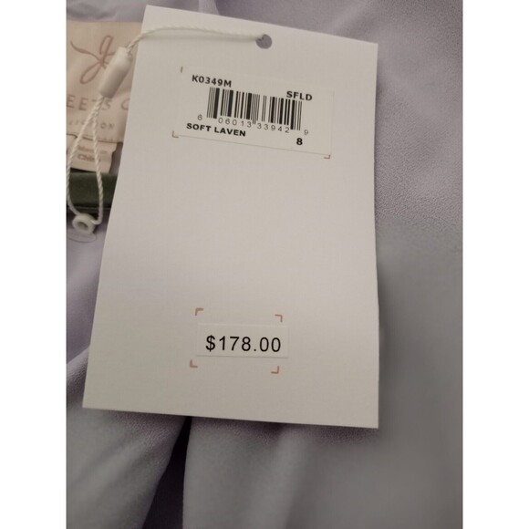 Gal Meets Glam Seraphina Bodice Midi Dress Lavender Size 8. Short Sleeve V-Neck - Picture 10 of 16